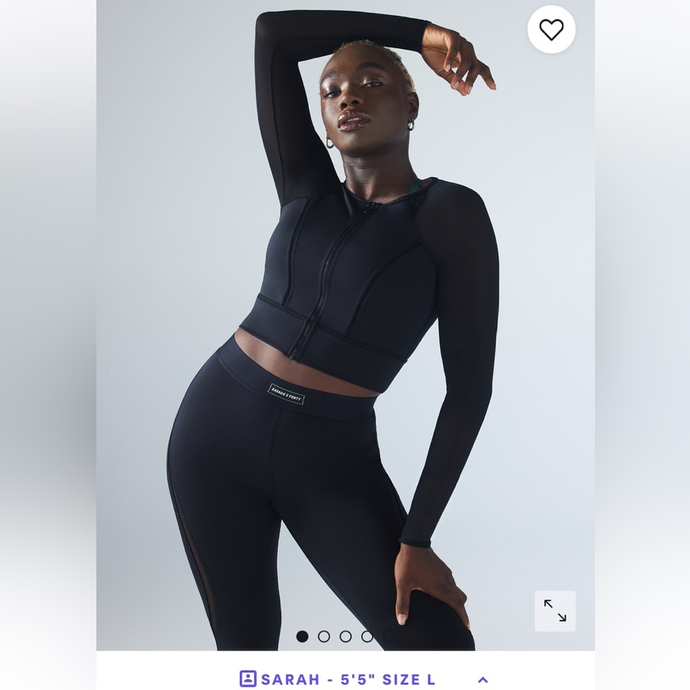 Savage X Fenty Flow Set Pants Cropped Zipper Long Sleeve Top Matching Set
